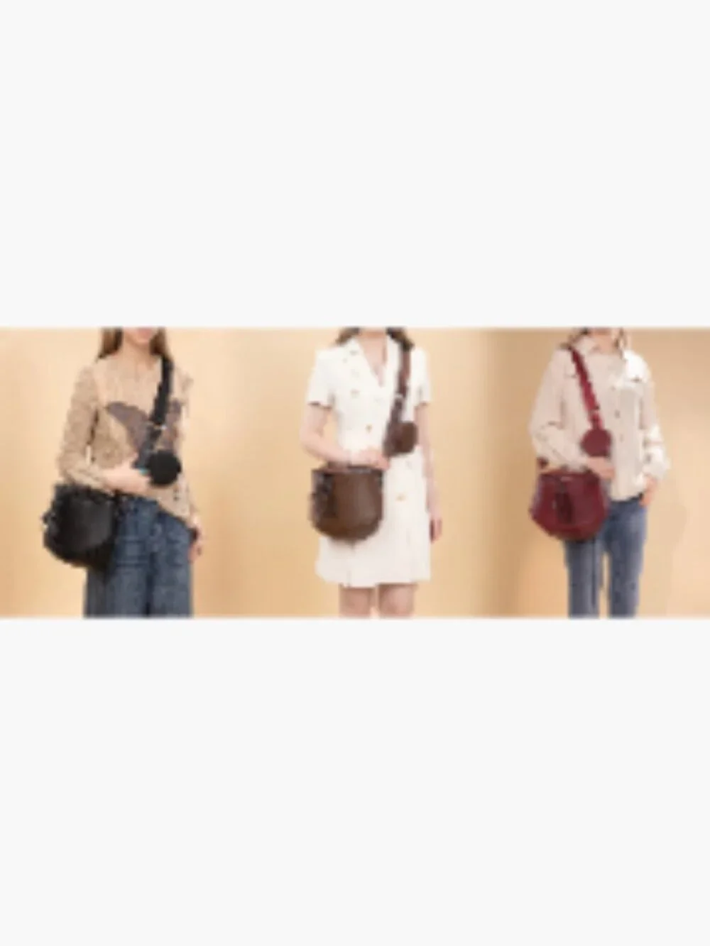 Vegan Leather Crossbody Bag with Removable Coin Purse, Adjustable Strap